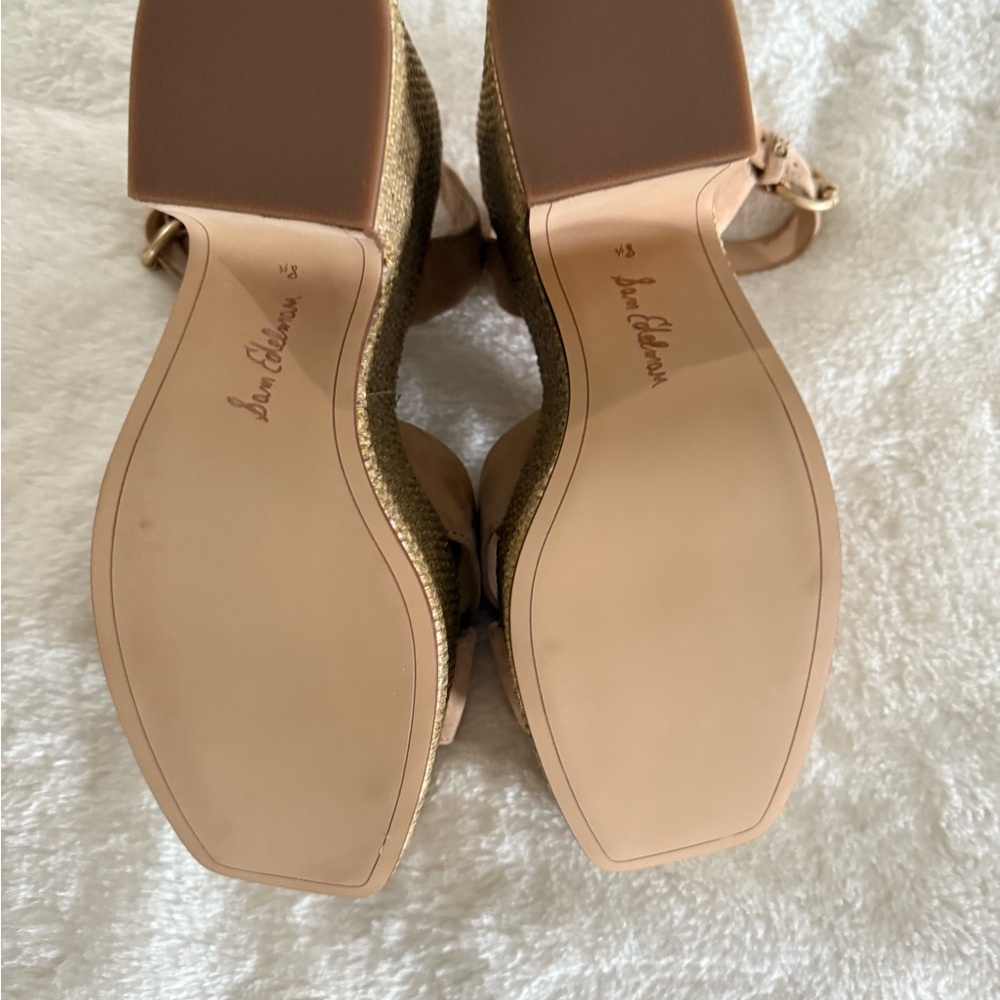 Sam Edelman Beige Wedges with Ankle Strap - Picture 5 of 6